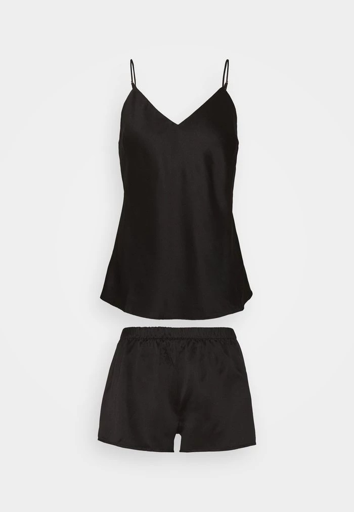 Vêtement De Nuit ANNA FIELD Anna Field Simple Satin Short Set Noir Femme | PRU-0763974